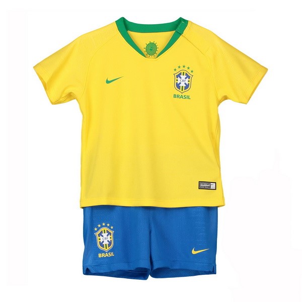 Camiseta Brasil 1ª Niño 2018 Amarillo